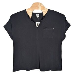 Anne Klein Womens VNeck Shirt‎ Top Plus 1X Stretch Lightweight Professional NWT